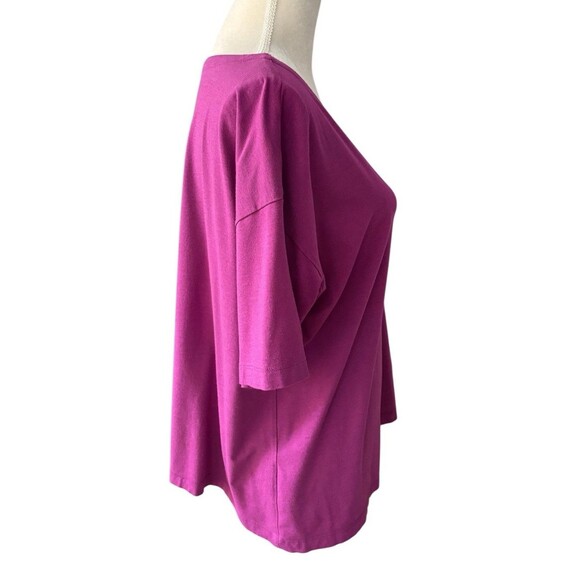 J. Jill Pima Cotton Elbow Sleeve Tee Women's Size Large Purple Soft Stretch - Picture 14 of 15